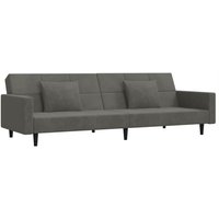 Bonnevie - Schlafsofa 2-Sitzer mit 2 Kissen Dunkelgrau Samt vidaXL27120 von BONNEVIE