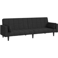 Bonnevie - Schlafsofa 2-Sitzer mit 2 Kissen Schwarz Stoff vidaXL612946 von BONNEVIE