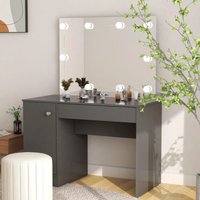 Schminktisch Frisiertisch - Kosmetiktisch mit LED-Beleuchtung 110x55x145 cm mdf Grau BV406963 Bonnevie von BONNEVIE