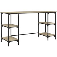 Vidaxl - Schreibtisch Sonoma-Eiche 140x50x75 cm Metall Holzwerkstoff Braun von BONNEVIE