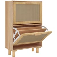 Schuhschrank Braun 52x25x80 cm Holzwerkstoff & Rattan Natur Vidaxl Braun von BONNEVIE