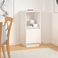 Sideboard Kommode Weiß für Wohnzimmer - Schrank Anrichte 38x35x80 cm Massivholz Kiefer -FV38385 von BONNEVIE