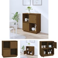 Sideboard Kommode für Wohnzimmer - Schrank Anrichte Honigbraun 74x35x80 cm Massivholz Kiefer -FV68851 von BONNEVIE