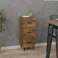 Bonnevie - Sideboard Kommode für Wohnzimmer - Schrank Anrichte Räuchereiche 34,5x34x90 cm Holzwerkstoff -FV56533 von BONNEVIE