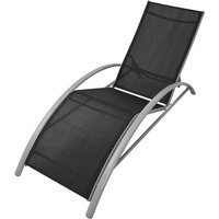 Bonnevie - Sonnenliege,Liegestuhl,Relaxliege Aluminium Schwarz NCEIN72550 von BONNEVIE