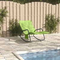 Bonnevie - Sonnenliege,Liegestuhl,Relaxliege Stahl und Textilene Grün NCEIN81441 von BONNEVIE