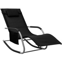 Bonnevie - Sonnenliege,Liegestuhl,Relaxliege Textilene Schwarz und Grau NCEIN72301 von BONNEVIE