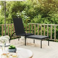 Sonnenliege,Liegestuhl,Relaxliege mit Fußhocker PE-Rattan Grau NCEIN74236 Bonnevie von BONNEVIE