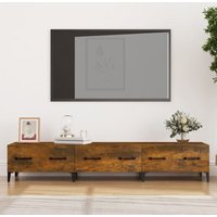 Bonnevie - TV-Lowboard TV-Schrank - Fernsehschrank Räuchereiche 150x34,5x30 cm Holzwerkstoff BV964695 von BONNEVIE