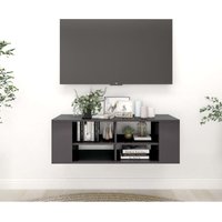 TV-Möbel, TV-Lowboard - TV-Schrank für das Wohnzimmer,TV-Wandschrank Hochglanz-Grau 102x35x35 cm Holzwerkstoff -FV33861 - Grau von BONNEVIE