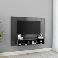 Bonnevie - TV-Möbel, TV-Lowboard - TV-Schrank für das Wohnzimmer,TV-Wandschrank Hochglanz-Grau 120x23,5x90 cm Holzwerkstoff -FV13856 - Grau von BONNEVIE