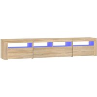 Bonnevie - TV-Schrank,TV-Möbel mit LED-Leuchten Sonoma-Eiche 210x35x40 cm vidaXL von BONNEVIE