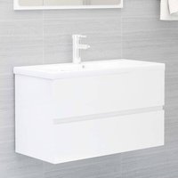 Unterschrank Waschbeckenunterschrank mit Einbaubecken/Badmöbel Einbaubecken Hochglanz-Weiß -BNC69707 - Weiß von BONNEVIE