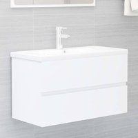 Unterschrank Waschbeckenunterschrank mit Einbaubecken/Badmöbel Einbaubecken Weiß Holzwerkstoff -BNC12793 - Weiß von BONNEVIE