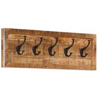 Bonnevie - Wandgarderobe mit 5 Haken Massivholz Mango vidaXL26317 von BONNEVIE