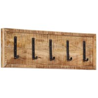 Bonnevie - Wandgarderobe mit 5 Haken Massivholz Mango vidaXL39302 von BONNEVIE