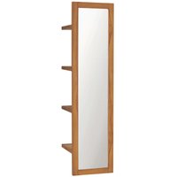 Wandspiegel Badzimmer Spiegel mit Regalen 30×30×120 cm Teak Massivholz vidaXL von BONNEVIE