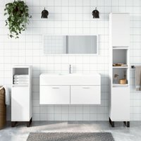 Bonnevie - Waschbeckenschrank mit Spiegel,Badschrank,Waschtischunterschrank Weiß Holzwerkstoff -BNC13843 - Weiß von BONNEVIE