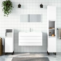 Bonnevie - Waschbeckenschrank mit Spiegel,Badschrank,Waschtischunterschrank Weiß Holzwerkstoff -BNC91304 - Weiß von BONNEVIE