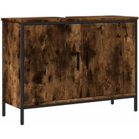 Waschbeckenunterschrank Räuchereiche 80x30x60 cm Holzwerkstoff vidaXL74830 von BONNEVIE