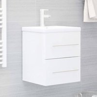 Waschtischunterschrank,Waschbeckenunterschrank Badschrank,Unterschrank Hochglanz-Weiß 41x38,5x48 cm -BNC41388 - Bonnevie von BONNEVIE