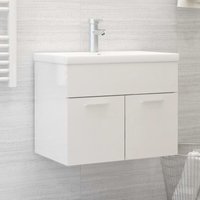 Waschtischunterschrank,Waschbeckenunterschrank Badschrank,Unterschrank Hochglanz-Weiß 60x38,5x46cm -BNC41674 - Bonnevie von BONNEVIE