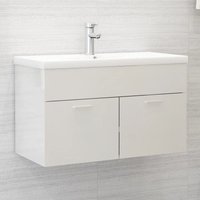 Bonnevie - Waschtischunterschrank,Waschbeckenunterschrank Badschrank,Unterschrank Hochglanz-Weiß 80x38,5x46cm -BNC85645 von BONNEVIE