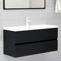 Waschtischunterschrank Waschbeckenunterschrank - Badschrank Badmöbel Schwarz 100x38,5x45 cm Holzwerkstoff -BNC31157 von BONNEVIE
