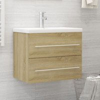Waschtischunterschrank Waschbeckenunterschrank - Badschrank Badmöbel Sonoma-Eiche 60x38,5x48cm Holzwerkstoff -BNC25877 von BONNEVIE