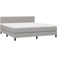 Boxspringbett，Doppelbett mit Matratze Hellgrau 160x200 cm Stoff vidaXL von BONNEVIE