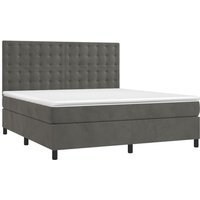 Boxspringbett，Doppelbett mit Matratze & LED Dunkelgrau 160x200 cm Samt vidaXL von BONNEVIE