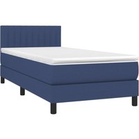 Boxspringbett,Schlafzimmerbett mit Matratze Blau 90x190 cm Stoff vidaXL832283 von BONNEVIE