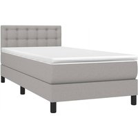 Boxspringbett,Schlafzimmerbett mit Matratze Hellgrau 90x200 cm Stoff vidaXL von BONNEVIE