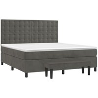 Boxspringbett,Doppelbett mit Matratze Dunkelgrau 160x200 cm Samt vidaXL von BONNEVIE