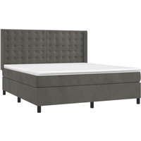 Boxspringbett,Doppelbett mit Matratze Dunkelgrau 160x200 cm Samt vidaXL von BONNEVIE