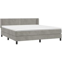 Boxspringbett,Schlafzimmerbett mit Matratze Hellgrau 180x200 cm Samt vidaXL12888 von BONNEVIE