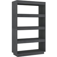 Jinlefu - vidaXL Bücherregal/Raumteiler Grau 80x35x135 cm Massivholz Kiefer von JINLEFU