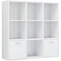 Bücherregal Hochglanz-Weiß 98x30x98 cm Holzwerkstoff Vidaxl Weiß von BONNEVIE