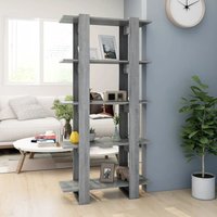 Bücherregal Standregal - Raumteiler Grau Sonoma 80x30x160 cm Holzwerkstoff BV506578 - BonneVie von BONNEVIE