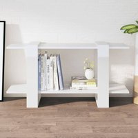 Bücherregal Standregal - Raumteiler Hochglanz-Weiß 100x30x51 cm Holzwerkstoff BV422555 Bonnevie von BONNEVIE