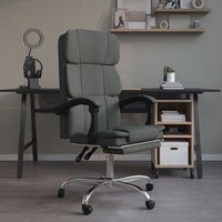 Bürostuhl Computerstuhl Ergonomisch,Gaming Chair mit Liegefunktion Dunkelgrau Stoff -DE37258 - Grau von BONNEVIE