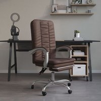 Bonnevie - Bürostuhl mit Liegefunktion - Cheffsessel ergonomischer Braun Kunstleder BV612415 von BONNEVIE