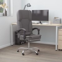 Bürostuhl mit Massagefunktion Cheffsessel Schreibtischstuhl - Grau Kunstleder BV483502 - BonneVie von BONNEVIE