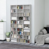 CD-Schrank CD-Regal Bücherregal Standregal - Betongrau 102x16x177,5 cm Holzwerkstoff BV236620 Bonnevie von BONNEVIE