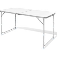 Campingtisch,Balkontische Beistelltisch Klappbar,Klapptisch zusammenklappbar höhenverstellbar Aluminium 120 x 60 cm -BV59752 von BONNEVIE