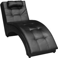Chaiselongue mit Kissen Schwarz Kunstleder - Vidaxl von VIDAXL