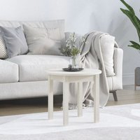 Couchtisch,Sofatisch Kaffeetisch, Wohnzimmertisch im Industrie-Design Weiß Ø 45x40 cm Massivholz Kiefer -FV42557 - Weiß von BONNEVIE