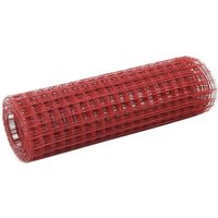 Drahtzaun Stahl，Maschendrahtzaun mit PVC-Beschichtung 10x0,5 m Rot vidaXL von BONNEVIE