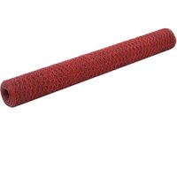 Drahtzaun Stahl，Maschendrahtzaun mit PVC-Beschichtung 25x1,2 m Rot vidaXL von BONNEVIE