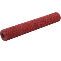 Drahtzaun Stahl，Maschendrahtzaun mit PVC-Beschichtung 25x1 m Rot vidaXL von BONNEVIE